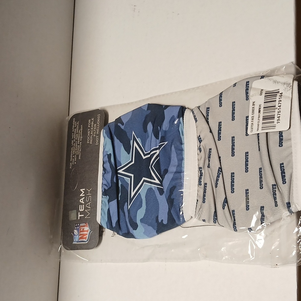 NFL Dallas Cowboys Team Mask with Star Logo 2pack set NWT - Picture 3 of 5